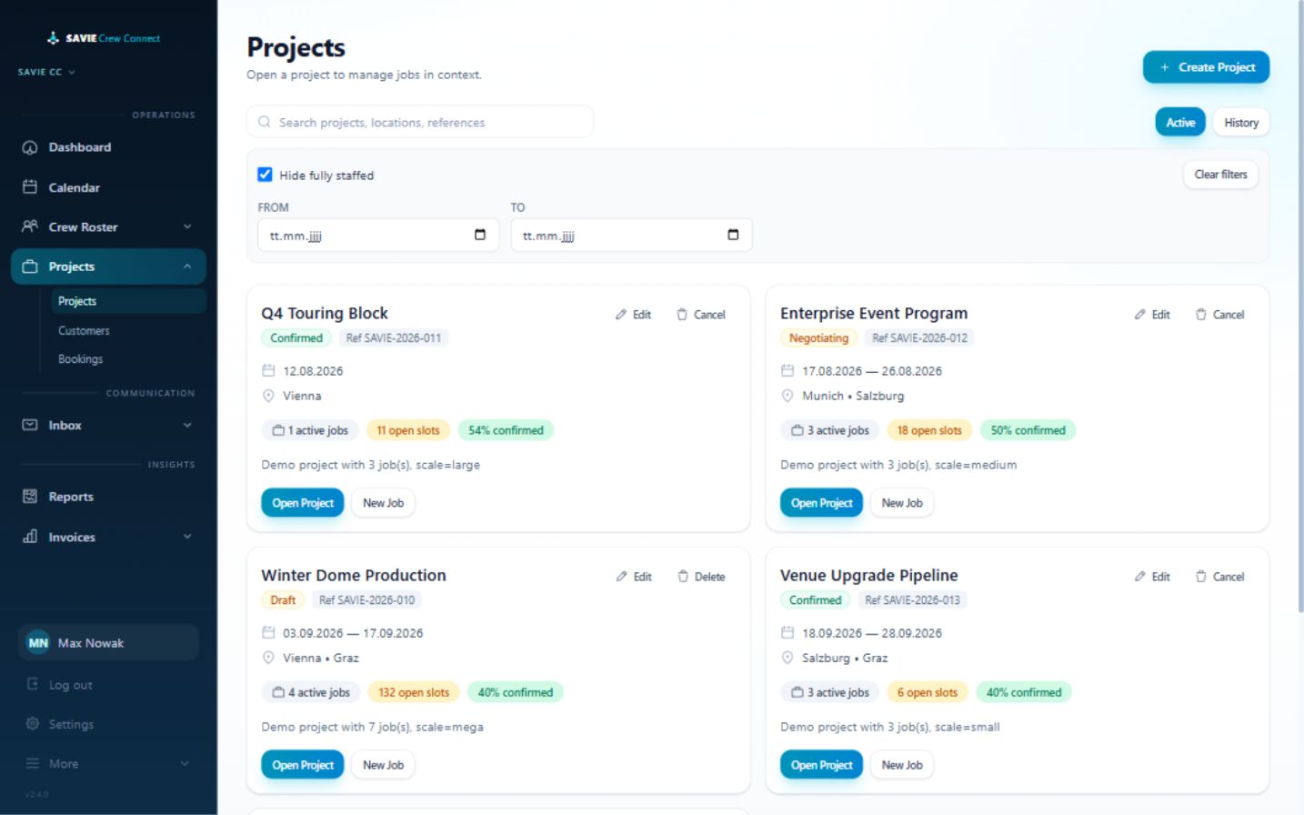 SAVIE project list